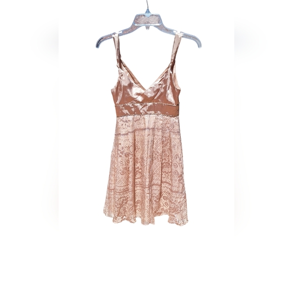 Guess Silk Burnout Dress Babydoll Y2K Beaded Coquette Romantic HOCO Event NEW - Picture 2 of 11